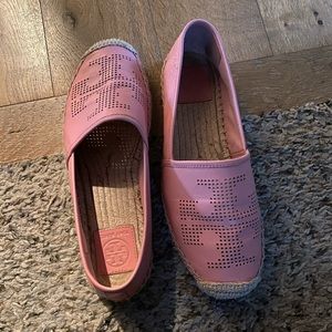 Pink Tory Burch espadrilles full leather great condition 7.5 classic